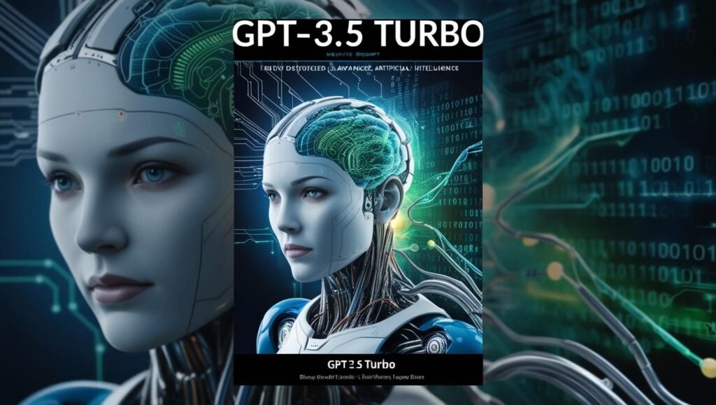 alt_text: GPT-3.5 Turbo A high-tech cover depicting AI with neural networks, circuits, and glowing binary in vibrant colors.