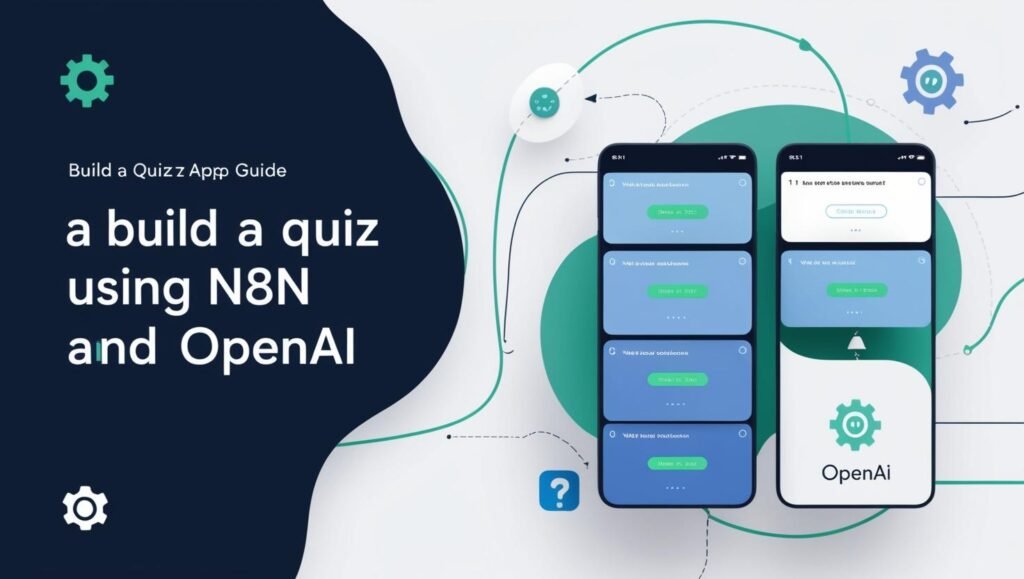 alt_text: AI Quiz App abstract quiz app interface with question boxes, AI motifs, and automation symbols in modern colors.