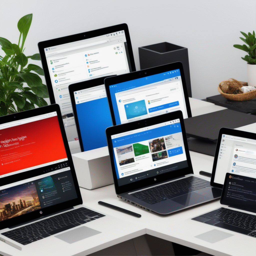 alt_text: A modern digital workspace featuring vibrant Google Gemini extensions on a sleek computer desktop.